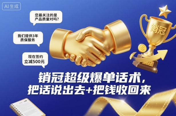 销冠超级爆单话术，把话说出去+把钱收回来-淘朋友