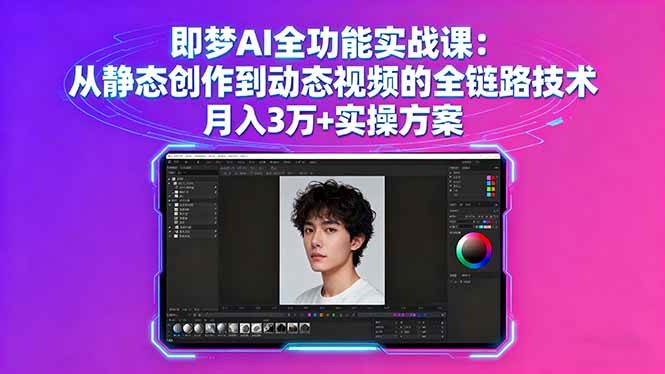 （16053期）即梦AI全功能实战课：从静态创作到动态视频的全链路技术 月入3万+实操方案-淘朋友