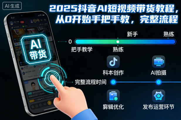 2025抖音AI短视频带货教程，从0开始手把手教，完整流程-淘朋友
