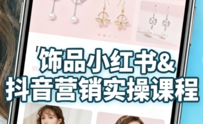 抖音+小红书饰品卖货：货源、开店、内容全教会，让新手快速掌握饰品线上营销全流程，轻松开启变现路-淘朋友