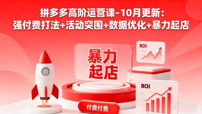 （16366期）拼多多高阶运营课-10月更新：强付费打法+活动突围+数据优化+暴力起店-淘朋友