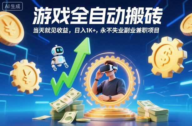 游戏全自动搬砖，当天就见收益，日入1K+，永不失业副业兼职项目【揭秘】-淘朋友