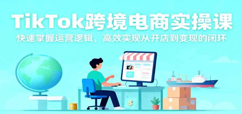 TikTok跨境电商实操课，快速掌握运营逻辑，高效实现从开店到变现的闭环-淘朋友