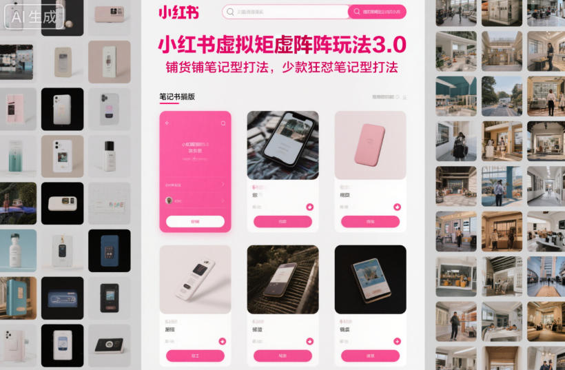 小红书虚拟矩阵玩法3.0,铺货铺笔记型打法,少款狂怼笔记型打法 小红书虚拟矩阵玩法3.0,铺货铺笔记型打法,少款狂怼笔记型打法