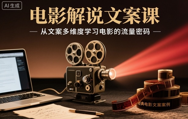 电影解说文案课，从文案多维度学习电影的流量密码-淘朋友