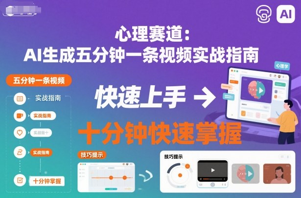 心理赛道:AI生成五分钟一条视频实战指南,十分钟快速掌握