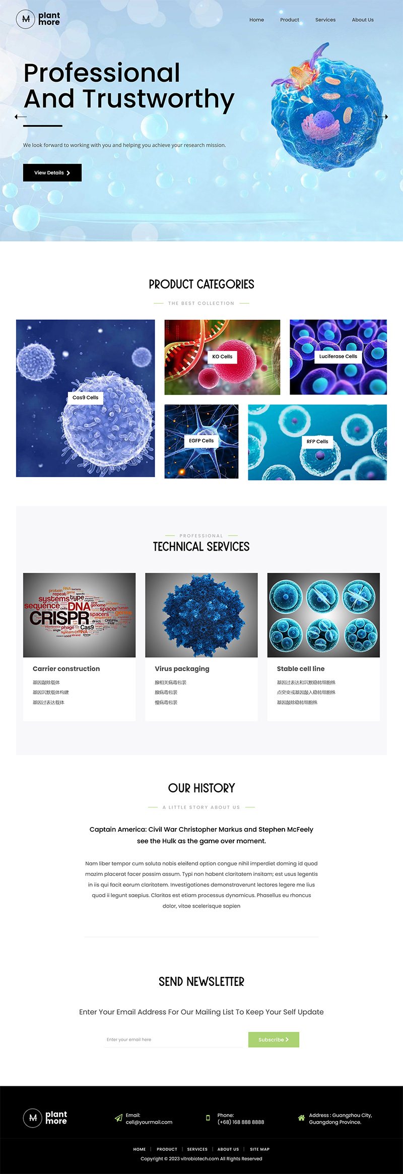 双语外贸生物细胞科技网站模板-淘朋友