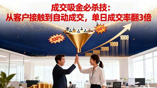 （16432期）吸金成交营销必杀技：从客户接触到自动成交，单日成交率翻3倍-淘朋友