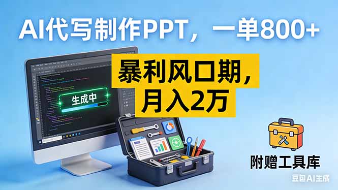 AI代写制作PPT，一单800+， 暴利风口期，月入2万【附工具】-淘朋友