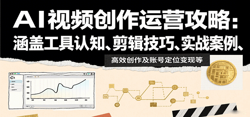 AI视频创作运营攻略：涵盖工具认知、剪辑技巧、实战案例、高效创作及账号定位变现等-淘朋友