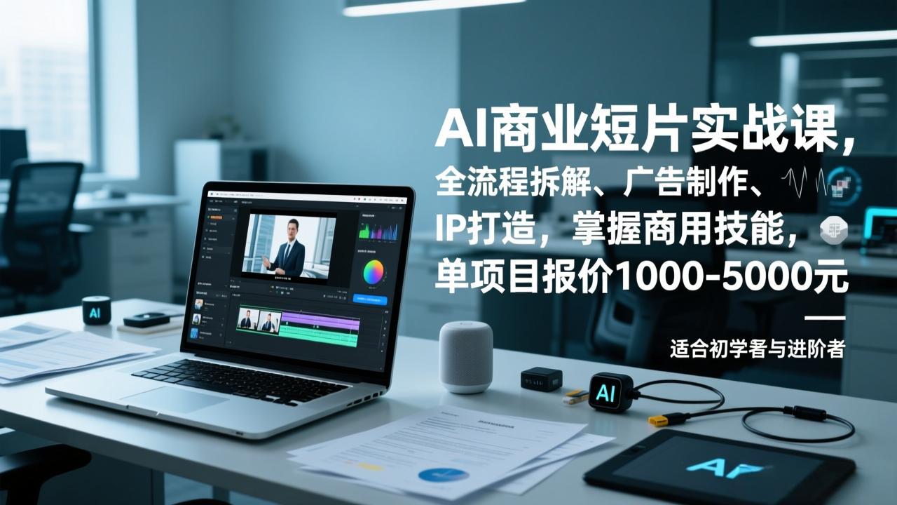 AI商业短片实战课，全流程拆解、广告制作、IP打造，掌握商用技能，单项目报价1000-5000元-淘朋友
