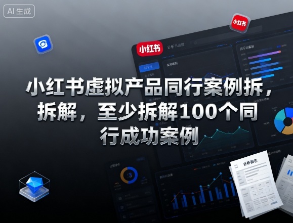 小红书虚拟产品同行案例拆解，至少拆解100个同行成功案例（完结）-淘朋友