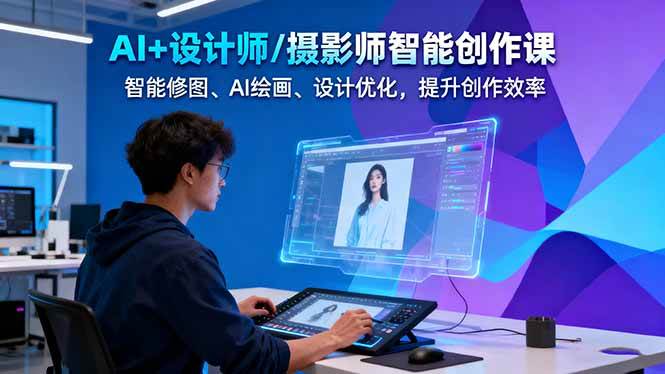 （16398期）AI+设计师/摄影师智能创作课：智能修图、AI绘画、设计优化，提升创作效率-淘朋友