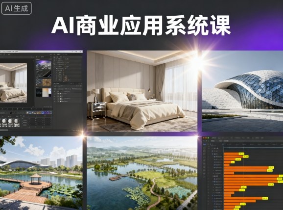 AI商业应用系统课，室内-软装-建筑-景观，智能设计+效果图+动画画实战-淘朋友