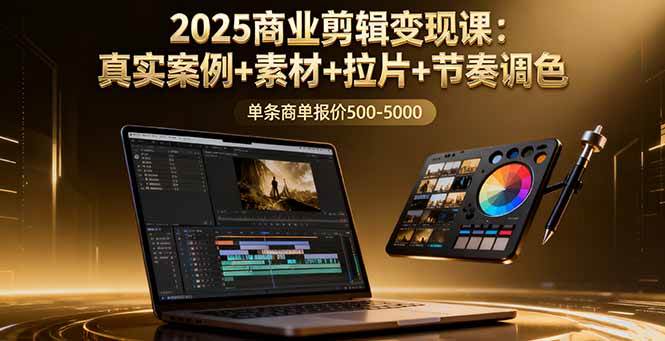 （16130期）2025商业剪辑变现课：真实案例+素材+拉片+节奏调色，单条商单报价500-5000-淘朋友