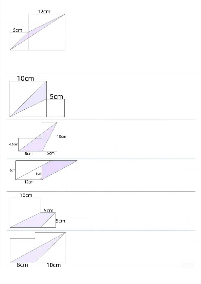 五年级上数学多边形阴影面积专项汇总