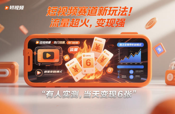 短视频赛道新玩法！流量超火，变现强，有人实测，当天变现6张-淘朋友