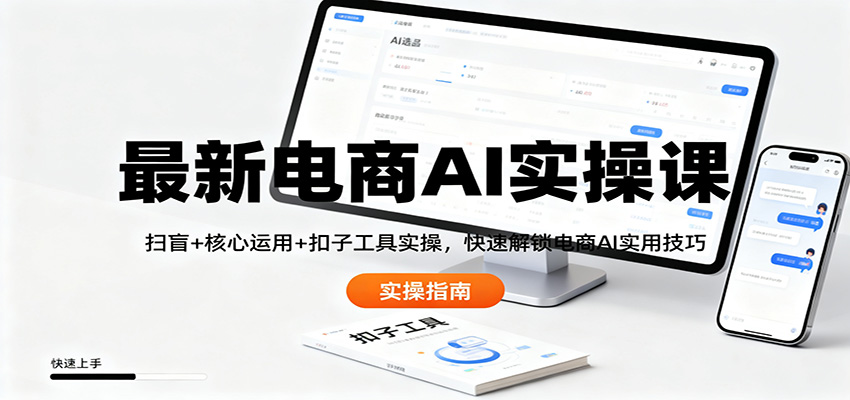 最新电商AI实操课：扫盲+核心运用+扣子工具实操，快速解锁电商AI实用技巧-淘朋友