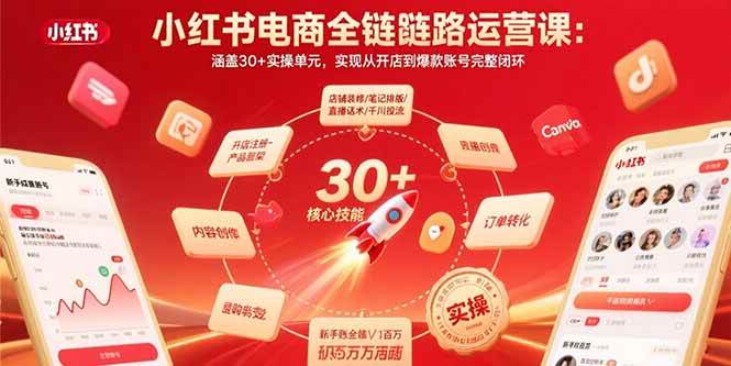 （15751期）小红书电商全链路运营课：涵盖30+实操单元，实现从开店到爆款账号完整闭环-淘朋友