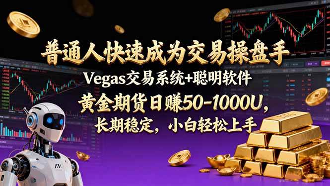 (17178期)普通人快速成为交易操盘手 Vegas交易系统+聪明软件 , 黄金期货日赚50-1000U, 长期稳定,小…-淘朋友