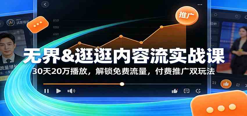 无界&逛逛内容流实战课：30天20万播放，解锁免费流量，付费推广双玩法-淘朋友